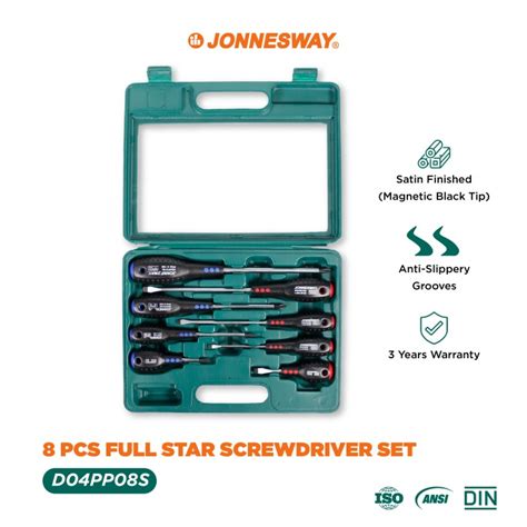 Promo Jonnesway 8 Pcs Set Obeng Full Star Screwdriver Set - D04PP08S ...
