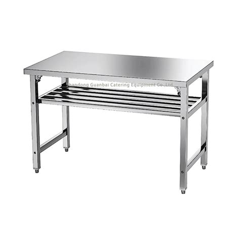 Guanbai Stainless Steel Kitchen Furniture Modern Inox Folding Table