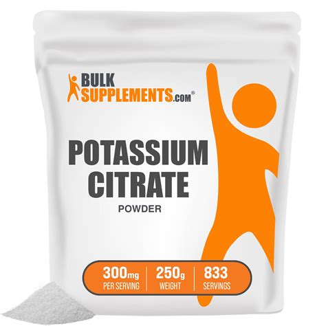 Potassium Citrate Powder 300mg Electrolytes Supplement 250g 833 Serv