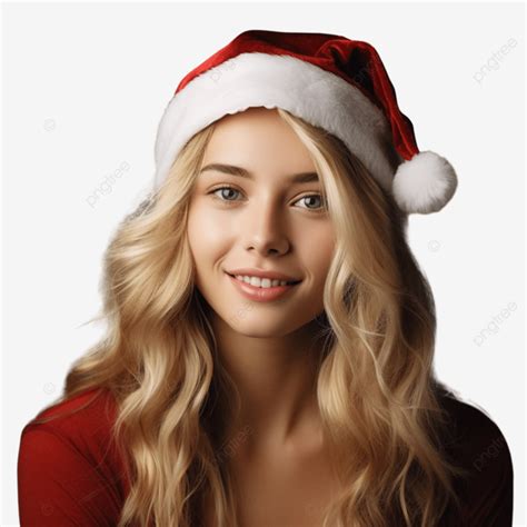 Emotional Portrait Of A Blonde Girl In A Santa Claus Hat Merry Christmas Face Girl Expression