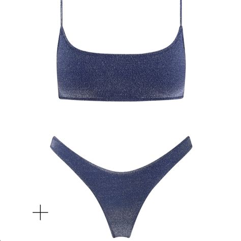 Light Blue Sparkle Triangl Bikini Gem