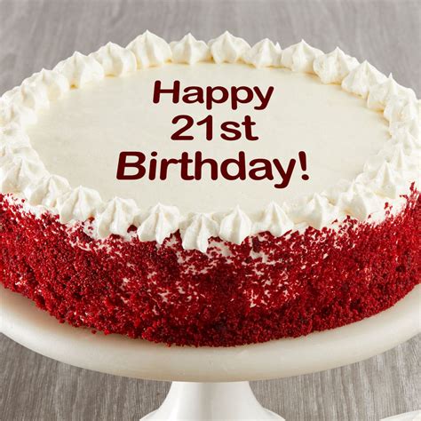 Happy 21st Birthday Red Velvet Cake delivered