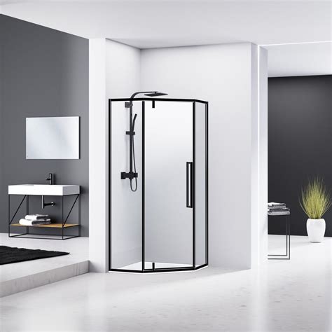 Черная душевая кабина квадратная 90x90x195