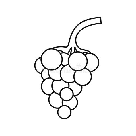 Manojo De Icono De Las Uvas Estilo Del Esquema Ilustración del Vector