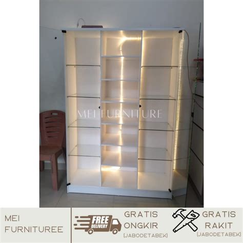 Lemari Tas Pintu Kaca Lampu Led Perabotan Rumah Di Carousell