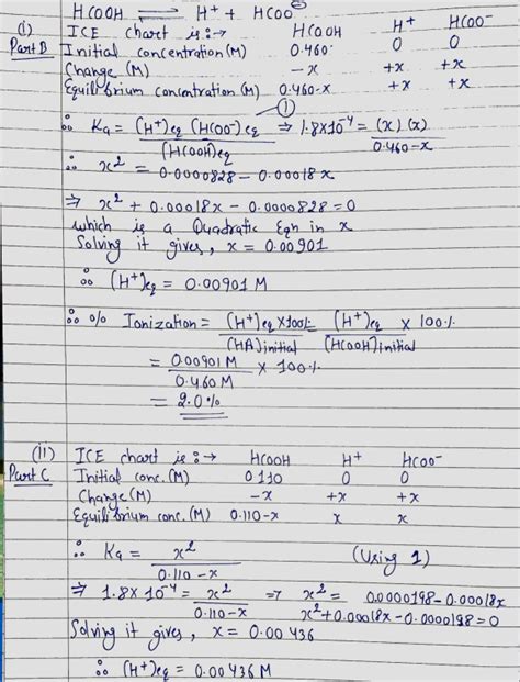 Calculate The Percent Ionization Of Formic Acid Solutions Having The