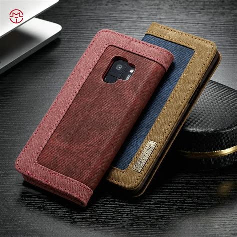 Caseme Phone Cases For Samsung Galaxy S9 S9 Plus Luxury Retro Jeans Cloth Pu Stand Flip Card