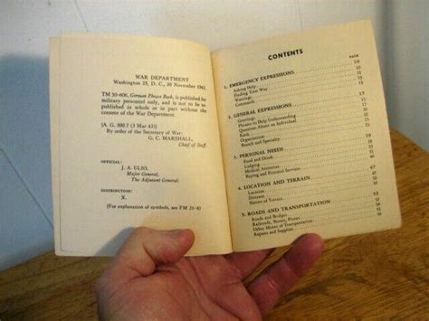 War Department TM 30 606 German Phrase Book November 30 1943 EBay