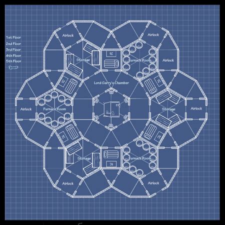 Circular Room Blueprint With Furniture