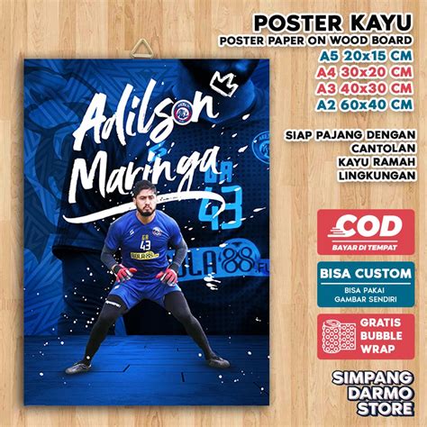 Jual Poster Kayu Arema Malang Berbagai Ukuran Foster Bola Club Negara