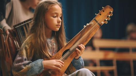 Un Estudiante Tocando Un Instrumento Musical En Una Clase De Música