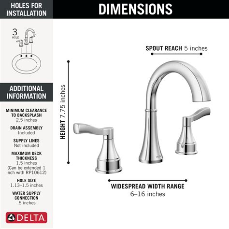 Two Handle Widespread Bathroom Faucet In Chrome 35822lf Delta Faucet