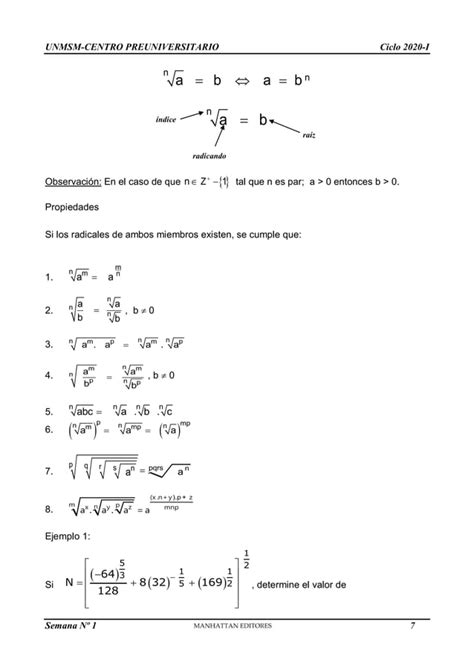 Lgebra Pre San Marcos Pr Cticas Y Ejercicios Pdf