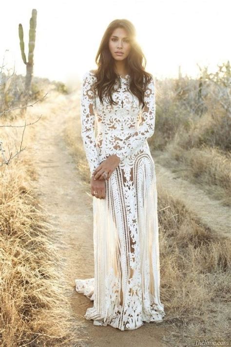 Beautiful Vintage Hippie Wedding Dresses Lace Wedding Dress With