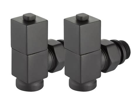 Набор дизайн-вентилей Royal Thermo Cube RTE 56.0009, угловой, черный, 1 ...