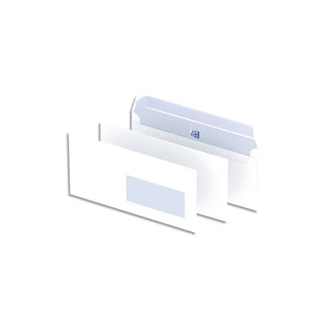 OXFORD Boîte de 500 enveloppes Blanches auto adhésives 90g format DL