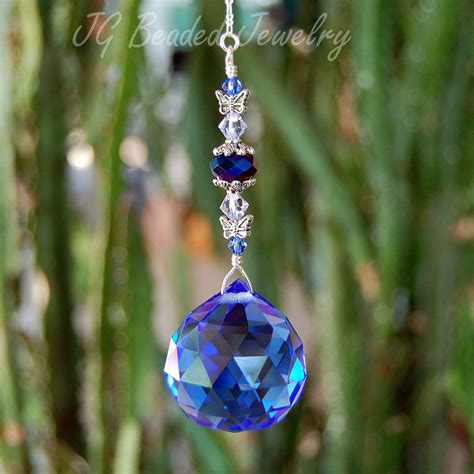 Blue Prism Butterfly Crystal Suncatcher Jgbeads Crystal Suncatchers Butterfly Suncatcher