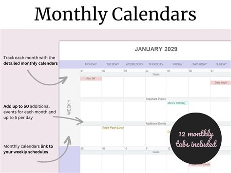 Excel Calendar Editable Calendar Spreadsheet Calendar Template Goal Calendar Event Calendar ...