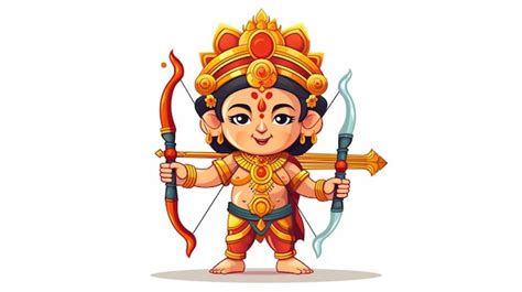 Premium Vector | Dussehra drawing cartoon vector