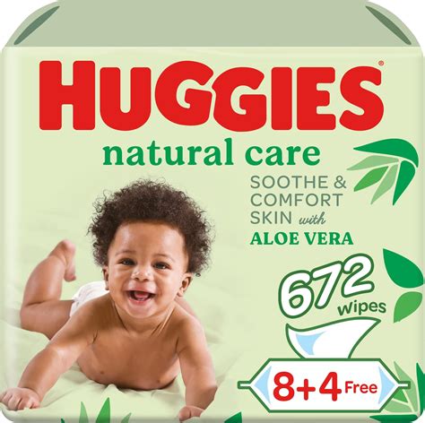 Huggies Natural Baby Wipes Aloe Vera Wipes 12 Pack X 56 Wipes 672