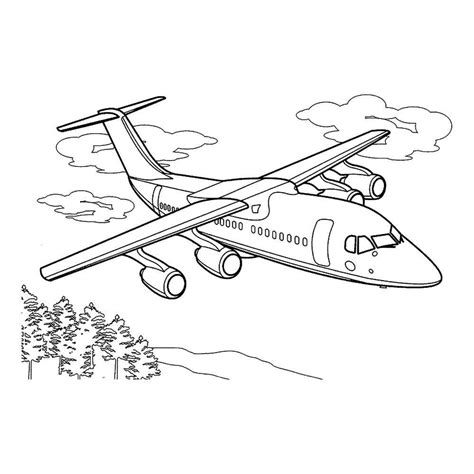 Раскраска Самолёт Avro RJ85 | распечатать раскраски для детей