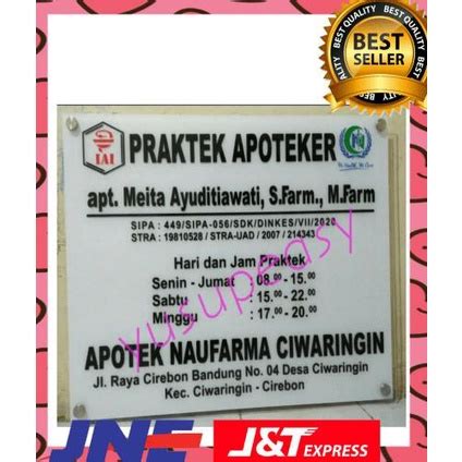 Jual Papan Jual Papan Nama Akrilik Praktek Apoteker Dokter Plang