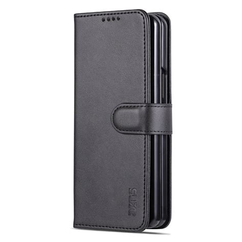 For Samsung Galaxy Z Fold G Azns Skin Feel Calf Texture Flip Leather