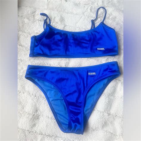 Rare Royal Blue Galaxy Triangl Bikini Set With Matchi Gem