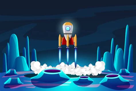 Best Rocket landing on planet Illustration download in PNG & Vector format