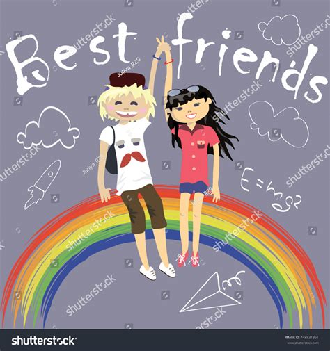 Poster Best Friends Stock Vector (Royalty Free) 448831861 | Shutterstock