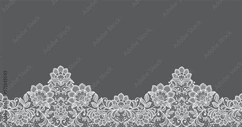 Seamless Abstract Lace Floral Background White Lace Flowers Vector