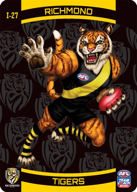 Richmond Tigers Mascot, 3D Icons, 2021 Teamcoach AFL — Ja Ja's Collectables