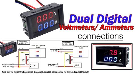 Dual Digital Voltmeters Ammeters Dc V A Voltmeter Ammeter Blue