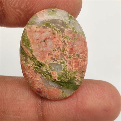 Carat Unakite Jasper Cabochon Oval Shape X X Mm Natural Etsy