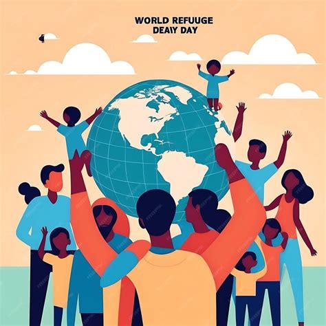 Premium Photo World Refugee Day Vector Illustration Background