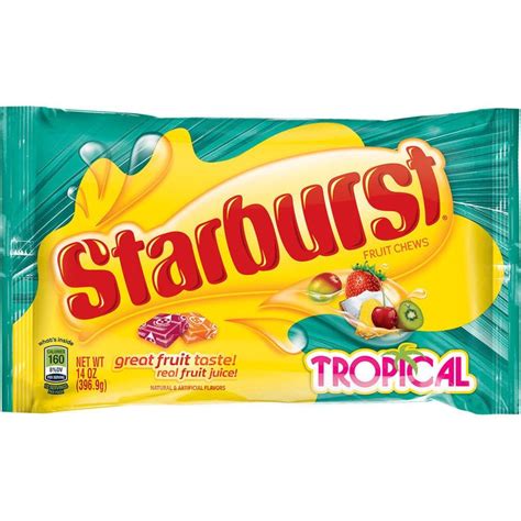 New Sharing Size Starburst Fruit Chews Tropical Flavored Candy 1560 Oz