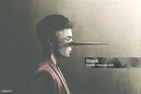portrait  fantasy  liar man illustration digital painting stock