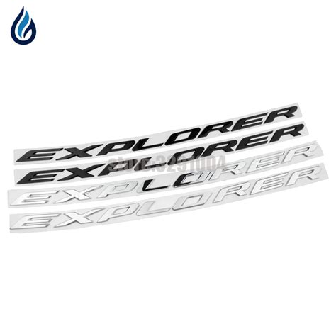 3D EXPLORER Letters Hood Emblem Silver Chrome Black Logo Sticker For