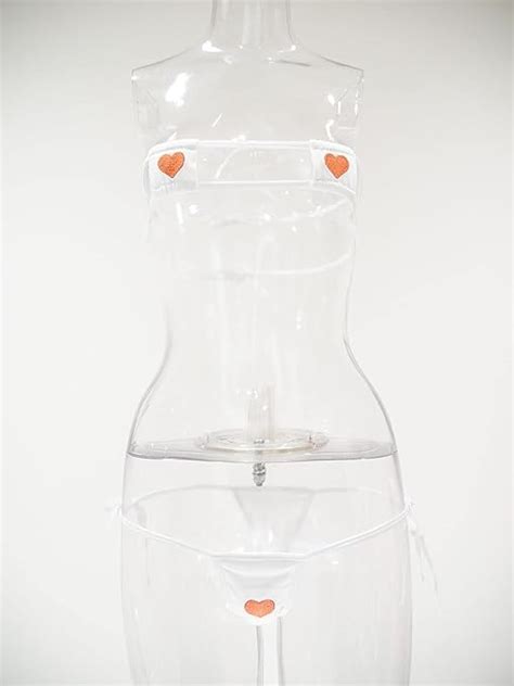 Amazon chu U chu Lingerie Collection マイクロビキニ Poppin Heart M ホワイト chu U chu チューチュ