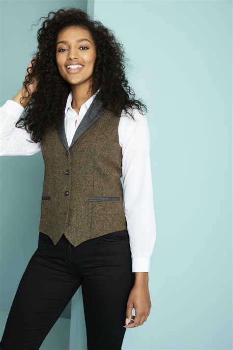 Womens Wool Tweed Waistcoat Simon Jersey Hospitality Uniforms