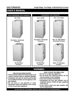 Fillable Online Single Stage Two Stage Modulating Furnaces Fax