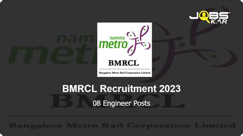 BMRCL Recruitment 2023 Apply Online For 08 Engineer Posts