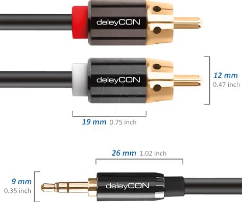 Black Deleycon M Aux Cable Rca Cable Adaptor Mm Aux To Chinch