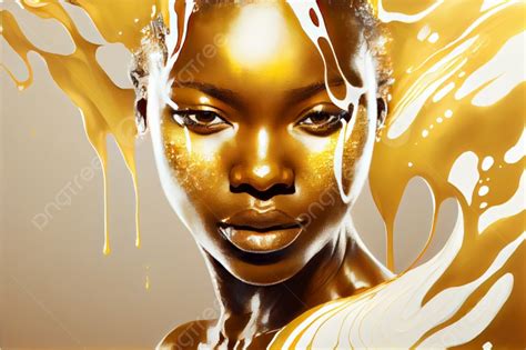 Fondo Tiro De Belleza De Mujer Africana Con Oro Líquido Foto E Imagen Para Descarga Gratuita