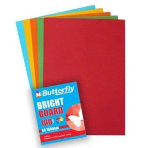 Butterfly A Bright Colour Board Gsm Assorted Pad S