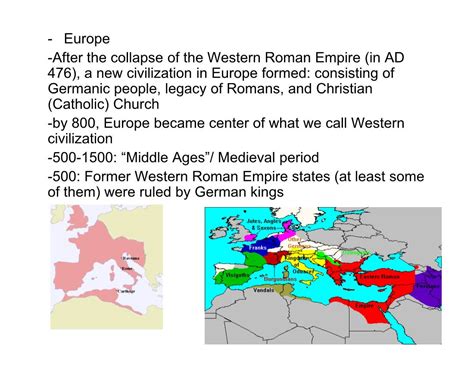 After The Collapse Of The Western Roman Empire In Ad 476 A New