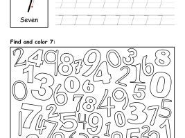 Number 7 Trace Find And Color Worksheet Pdf Free Printable Alien