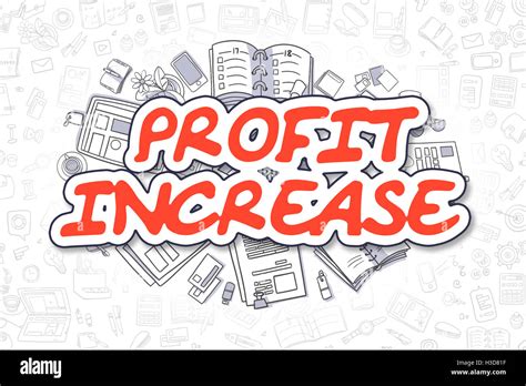 Profit Increase Cartoon Red Text Business Concept Stock Photo Alamy