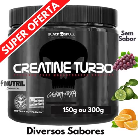 Creatina Turbo Black Skull 150g Ou 300g Creatine Monohidratada