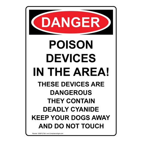 Vertical Poison Devices In The Area These Sign Osha Danger